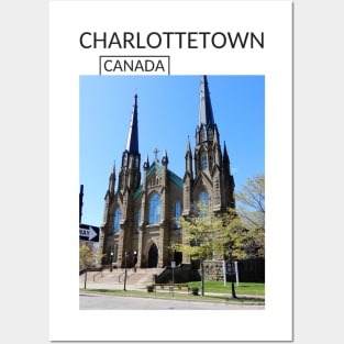 Charlottetown Prince Edward Island City Canada St. Dunstan's Basilica Church Gift for Canadian Canada Day Present Souvenir T-shirt Hoodie Apparel Mug Notebook Tote Pillow Sticker Magnet Posters and Art